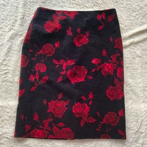 TALBOTS pencil skirt velvet rose size 8
